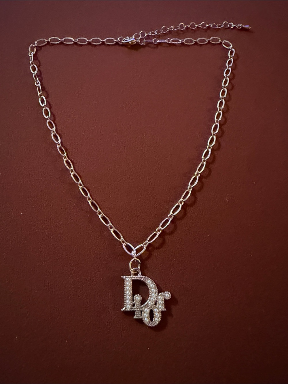 Pearl Logo Pendant Necklace